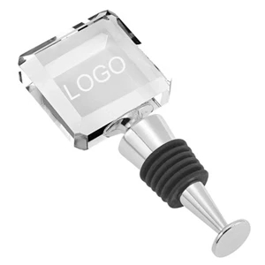 Square Etched Crystal Wine Stopper