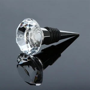 GLASS CRYSTAL WINE BOTTLE STOPPER - DIAMOND SHAPE