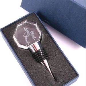 Golfer Crystal Wine Bottle Stopper