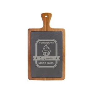 13 1/4" x 7" Acacia Wood/Slate Cutting Board