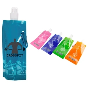 Gym Folding Water Bottle W/ Carabiner 17Oz