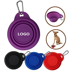 Silicone Pet Collapsible Dog Bowl With Carabiner