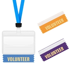 Volunteer 4"L x 1.625"W Badge Ribbons