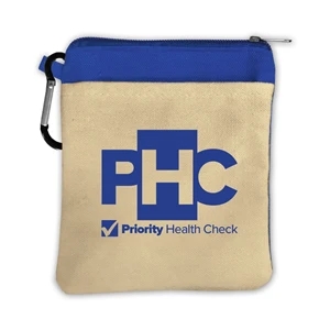 Canvas Zipper Tote with carabiner