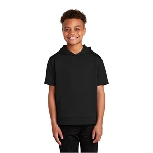 Sport-Tek Youth Sport-Wick Fleece Short Sleeve Hooded Pul...