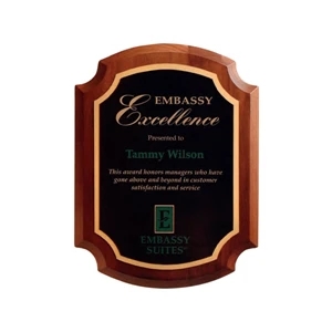Contemporary (tm);signature - Plaque With Two Brass Tone Plates And Notched Corner