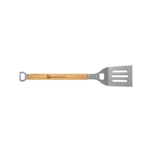 19 1/4" Bamboo BBQ Spatula w/ Bottle Opener