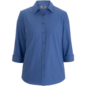 Ladies Essential Broadcloth Shirt 3/4 Sleeve