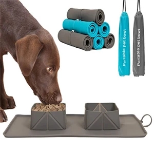 Silicone Pet Collapsible Water&Food Bowl Food Container