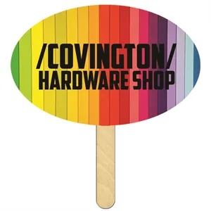 Oval Mini Hand Fan Full Color