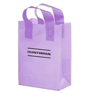 Color Frosted Soft Loop Shopper Bag w/ Insert - Foil Stamp