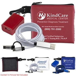 TechMesh Pro Mobile Charging Cable Kit in Mesh Zipper Pouch