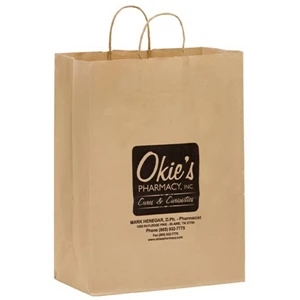 Natural Kraft Paper Shopper Bags - Flexo Ink