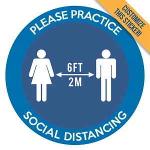 Custom "Practice Social Distancing" Floor Stickers