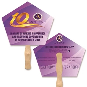 Church Shape Full Color Hand Fan 2 Sided