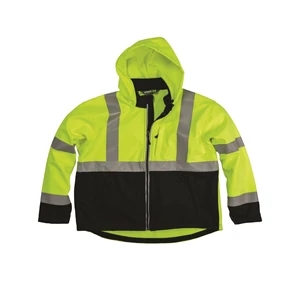 Berne Men's Tall Hi-Vis Class 3 Hooded Softshell Jacket