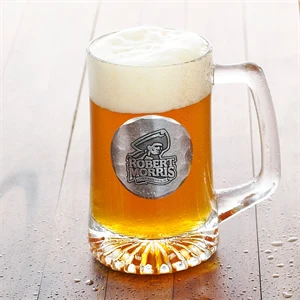 Beer Mug with Metal Medallion