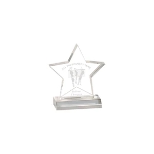 5"x5" Clear Star Acrylic Award with 4" Base