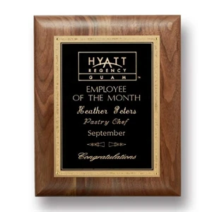 Gemstone Walnut Plaque - Walnut/Black Elegance