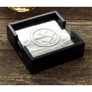 York Square Metal Coaster Set