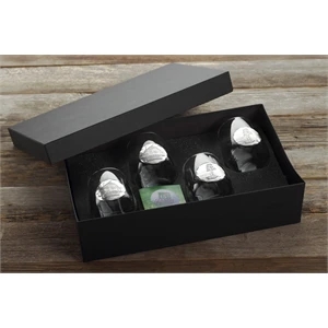 Stemless Wine Glass Set of 4 with Medallion