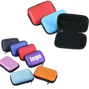 Polyester and EVA Zippered Earbud Case