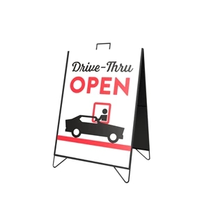 24" x 32" Metal A Frame Kit (2 Signs) - Drive Thru Open