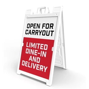 Signicade® Sign Kit (2 Signs) - Open Carryout Dine In Deliv.