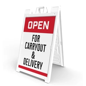 Signicade® Sign Kit (2 Signs) - Open Carryout Delivery