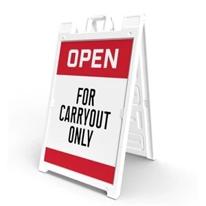 Signicade® Sign Kit (2 Signs) - Open For Carryout Only