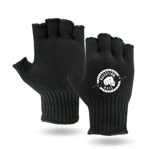 Black Fingerless Knit Gloves