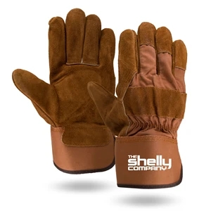 Brown Leather Palm Gloves