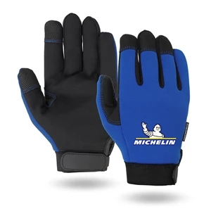 Blue Touchscreen Mechanics Gloves