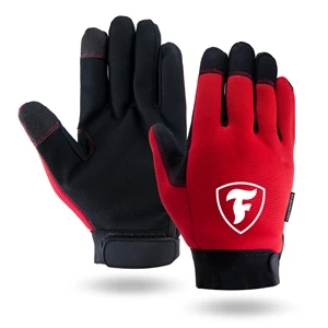 Red Touchscreen Mechanics Gloves