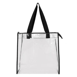 OAD OAD Clear Zippered Tote with Full Gusset