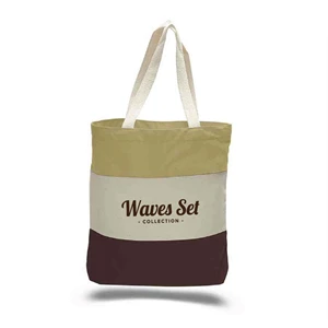 Custom Logo Wholesale Heavy Canvas Tote Bags Tri-Color