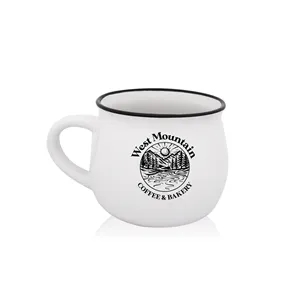 12 oz. Two-Tone Potbelly Ceramic Mug w/ 1 Color Imprint