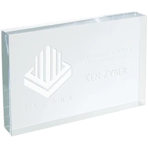 Clear Rectangle No Bevel Acrylic Award