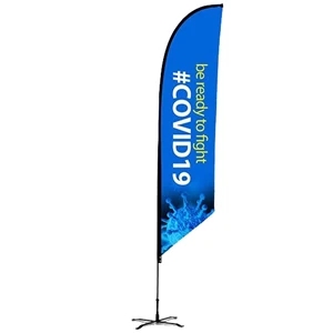 11ft Custom FEATHER FLAG Double Sided -Angled- PACKAGE "B"