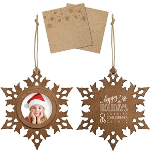 Wood Photo Holiday Christmas Tree Ornament