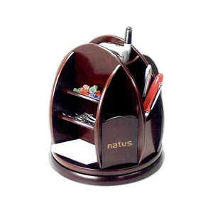 Revolving Wooden Desktop Organizer