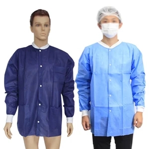 Short Disposable SMS Nonwoven Lab Coat