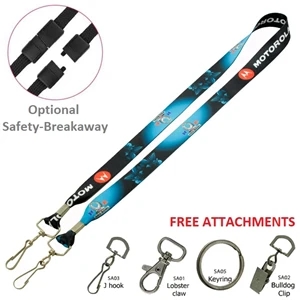 3/4" USA Made Double Ended Dye-Sub Lanyard