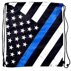 Police Flag Drawstring Bag/Backpack