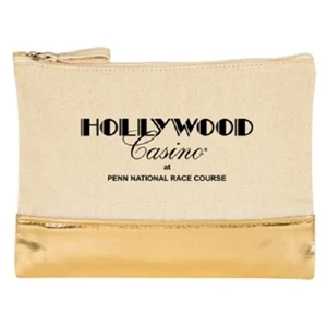 12 oz. Cotton Cosmetic Bag With Metallic Accent