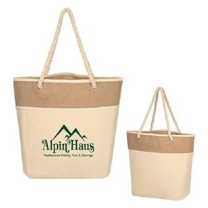 Burlap Rope Tote Bag