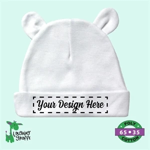 Baby Bear Ears Beanie Hats White- Laughing Giraffe®