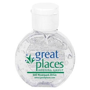 1 oz Compact Hand Sanitizer Antibacterial Gel in Round Flip-