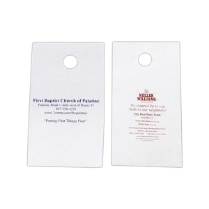 6 Working Days - Custom Printed White Plastic Door Hanger Bag With Handle, 2 Mil