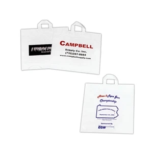 6 Working Days - Custom Printed Plastic White Soft Loop Handle Bag, 18" X 17 1/2" X 5"